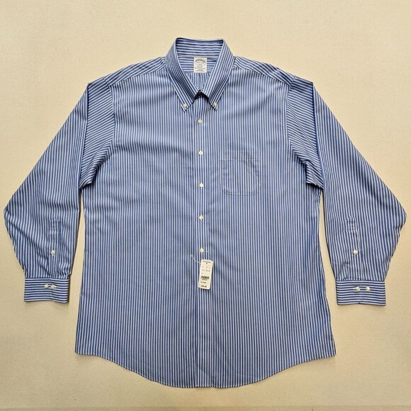NWT Brooks Brothers Regent Fit Non-Iron Button Down 17.5 - Picture 2 of 7